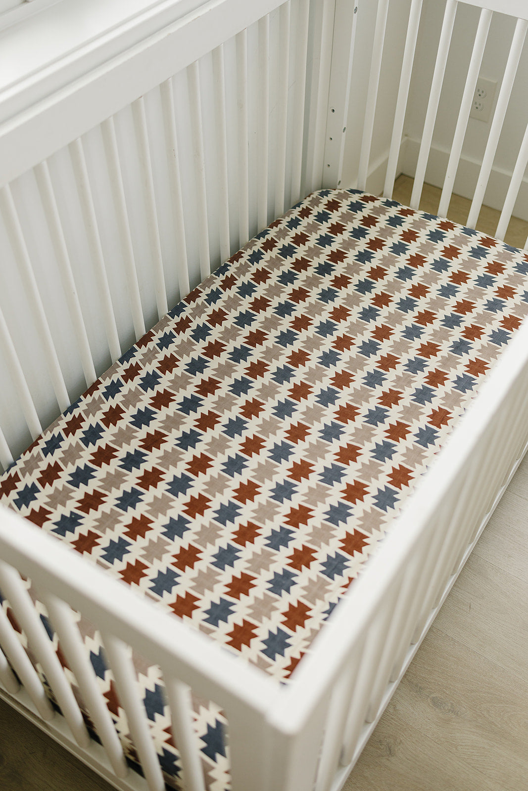 Western Aztec Muslin Crib Sheet - HoneyBug