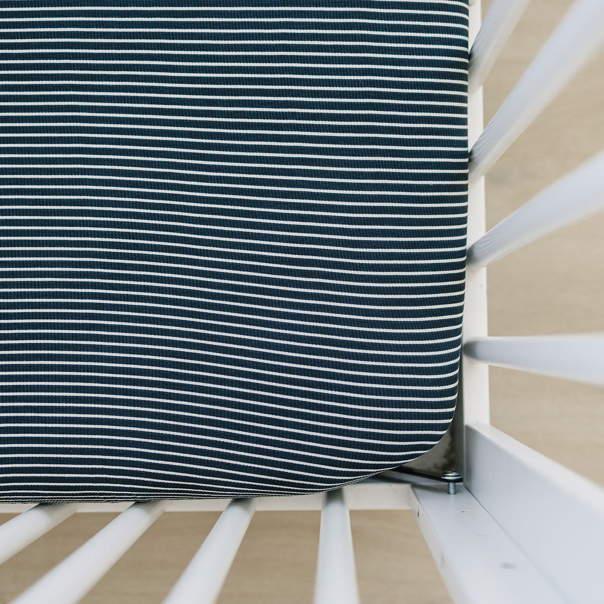 Navy Stripes Bamboo Stretch Crib Sheet - HoneyBug