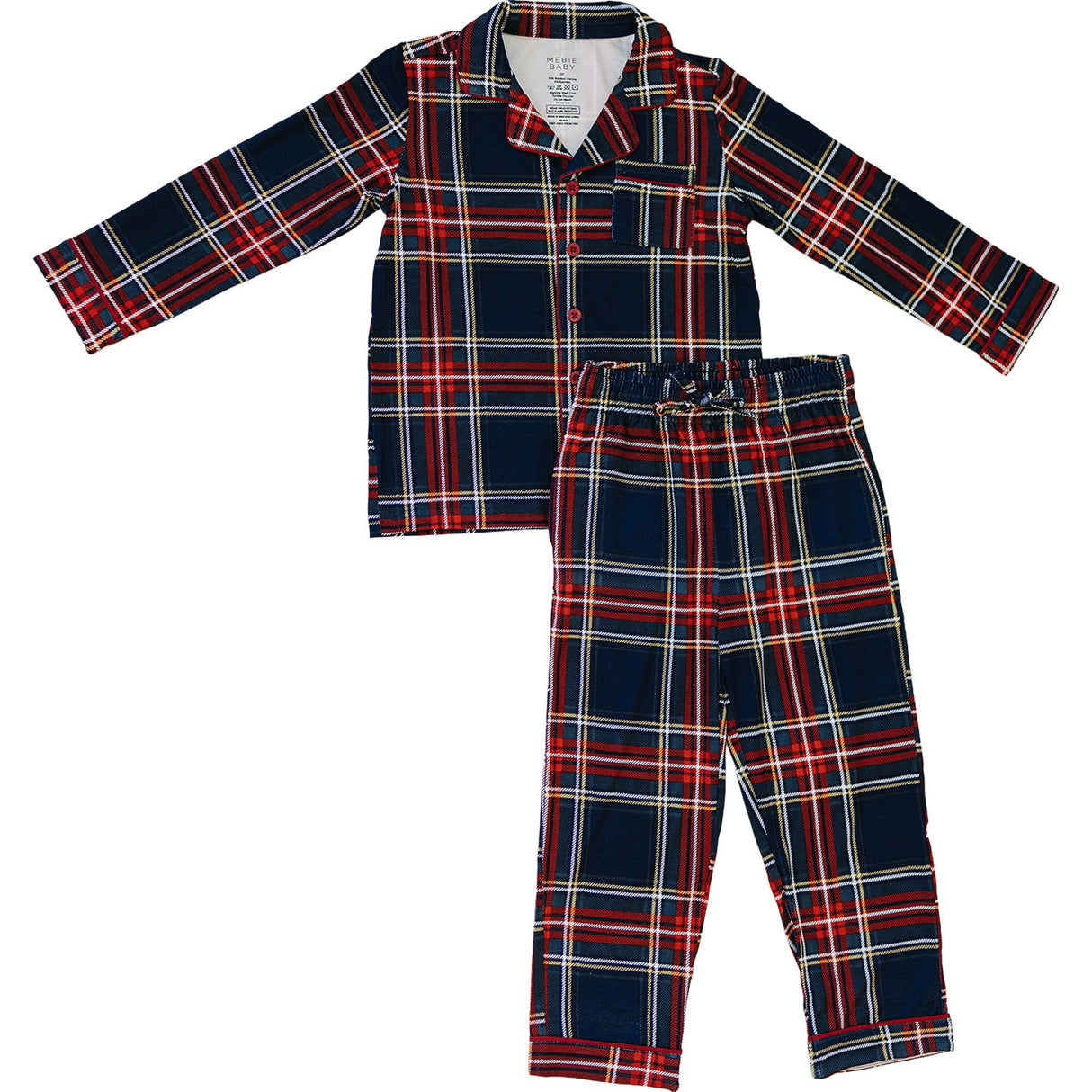 Christmas Plaid Collared Pajama Set - HoneyBug
