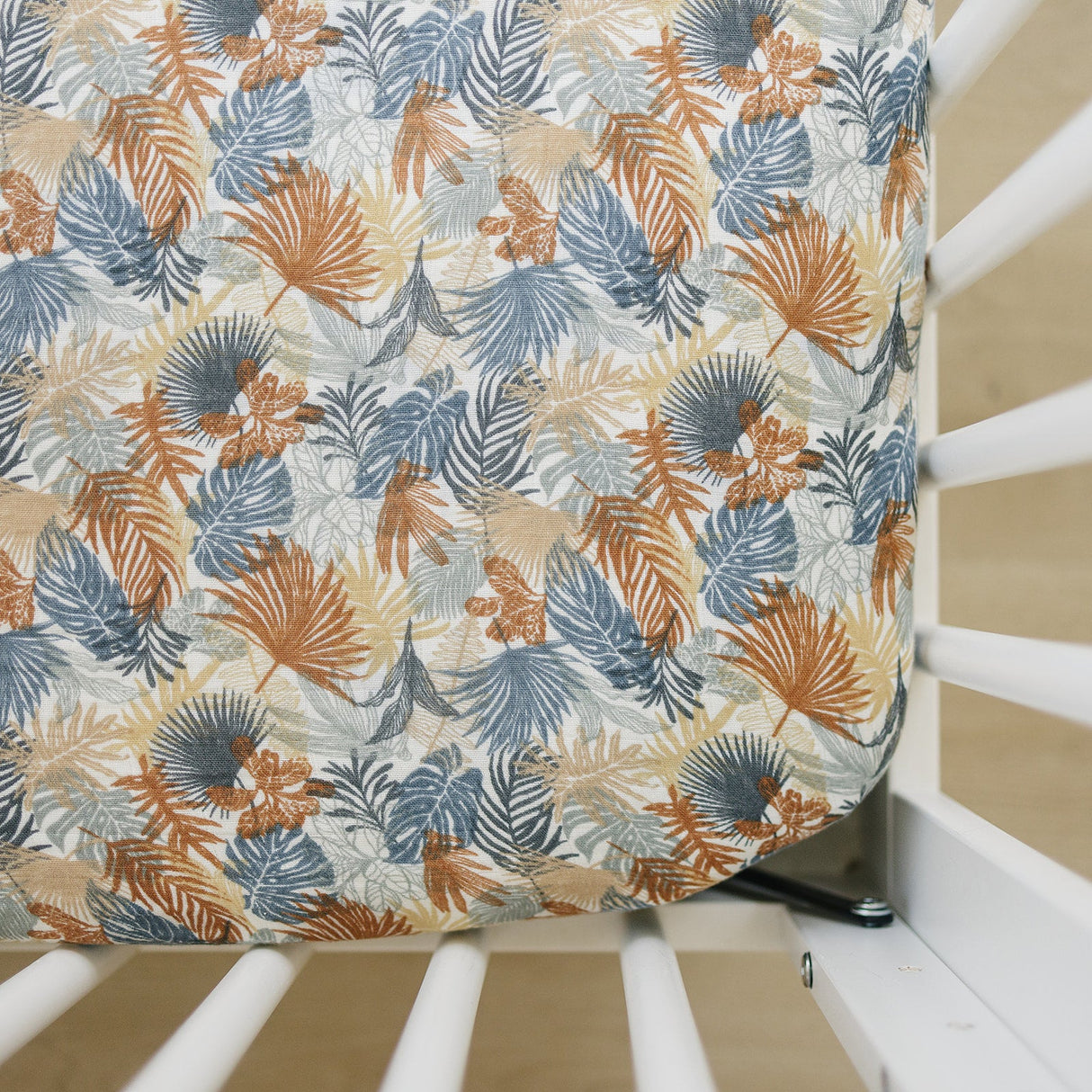 Paradise Palms Muslin Crib Sheet - HoneyBug