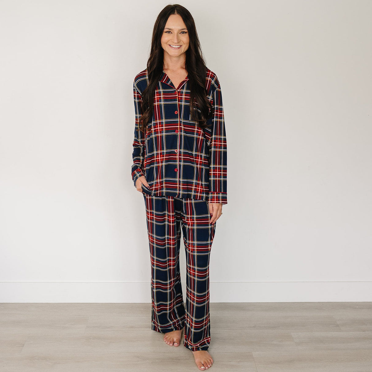 Adult Christmas Plaid Pajama Set - HoneyBug