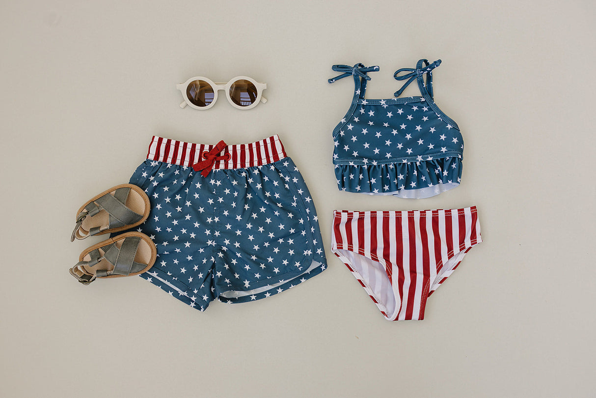 Stars and Stripes Swim Shorts - HoneyBug