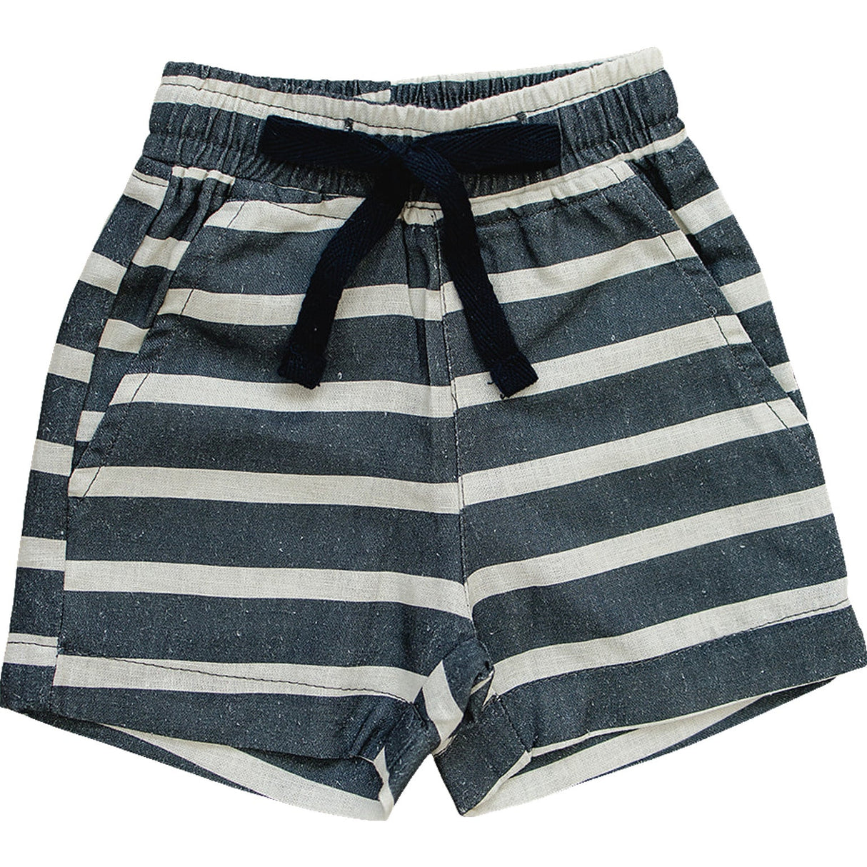 Stripe Linen Cotton Shorts - HoneyBug