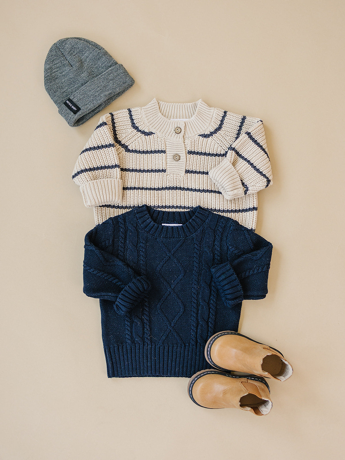 Stripe Button Knit Sweater - HoneyBug