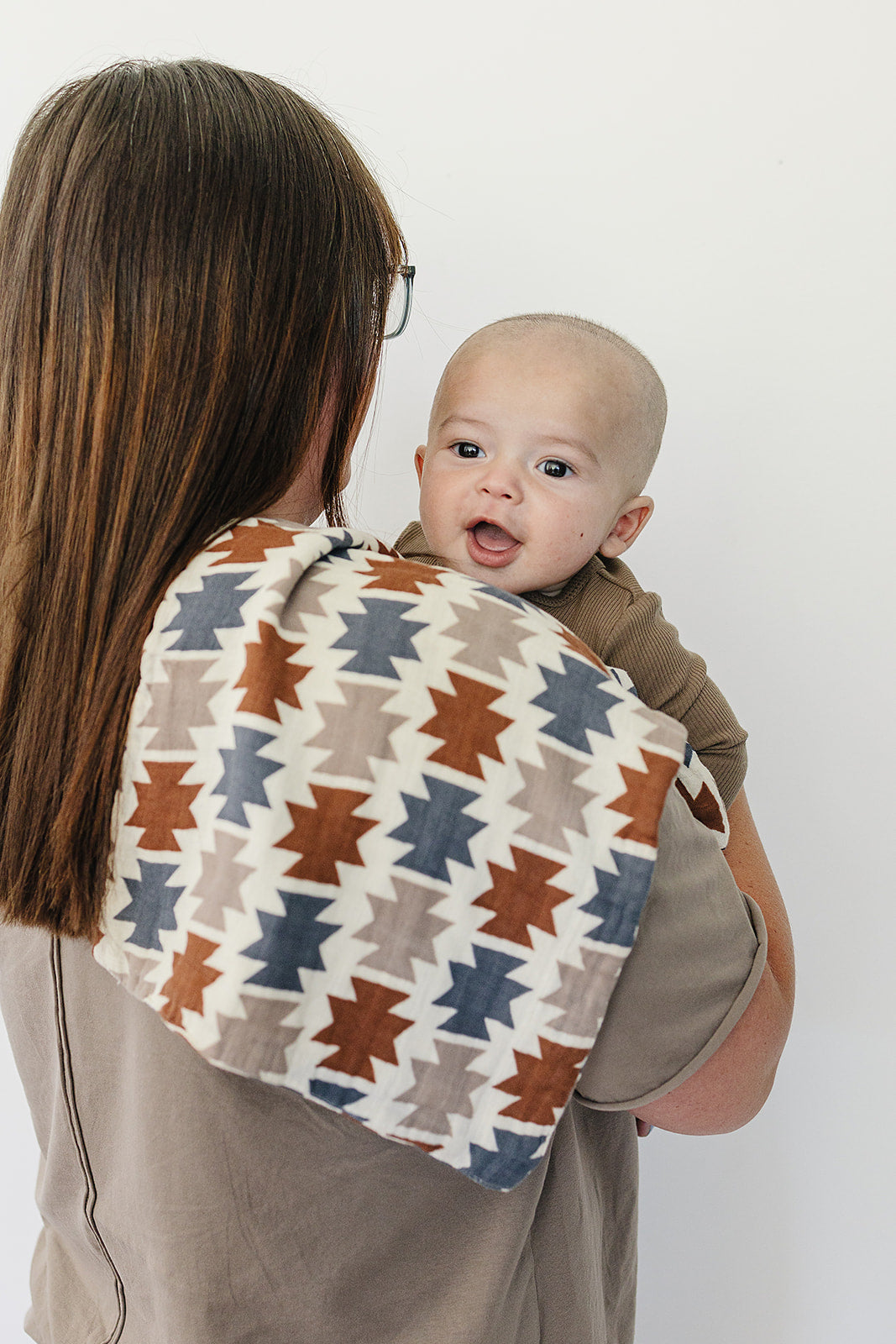 Western Aztec Muslin Burp Cloth - HoneyBug