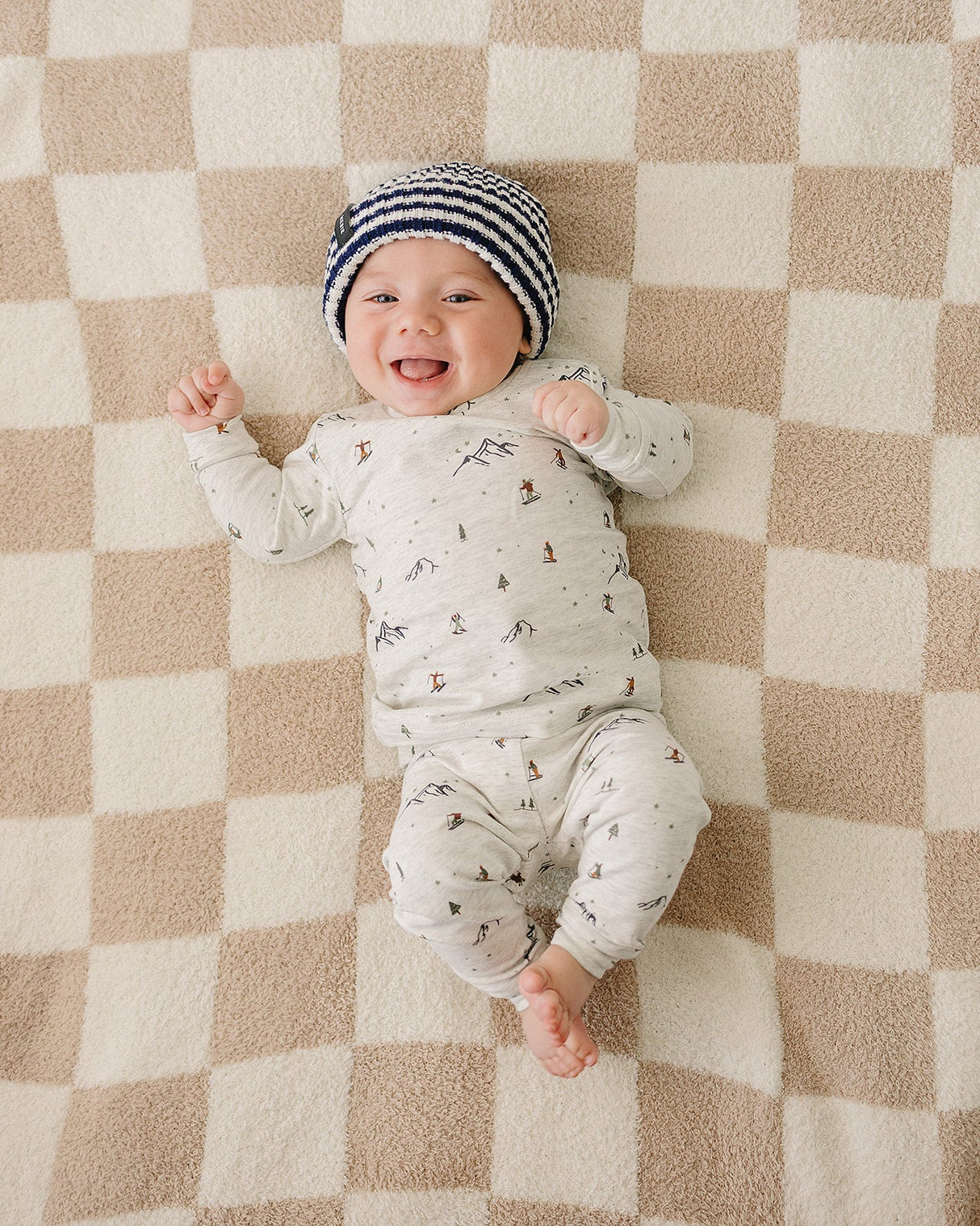 Ski Print Cozy Set - HoneyBug