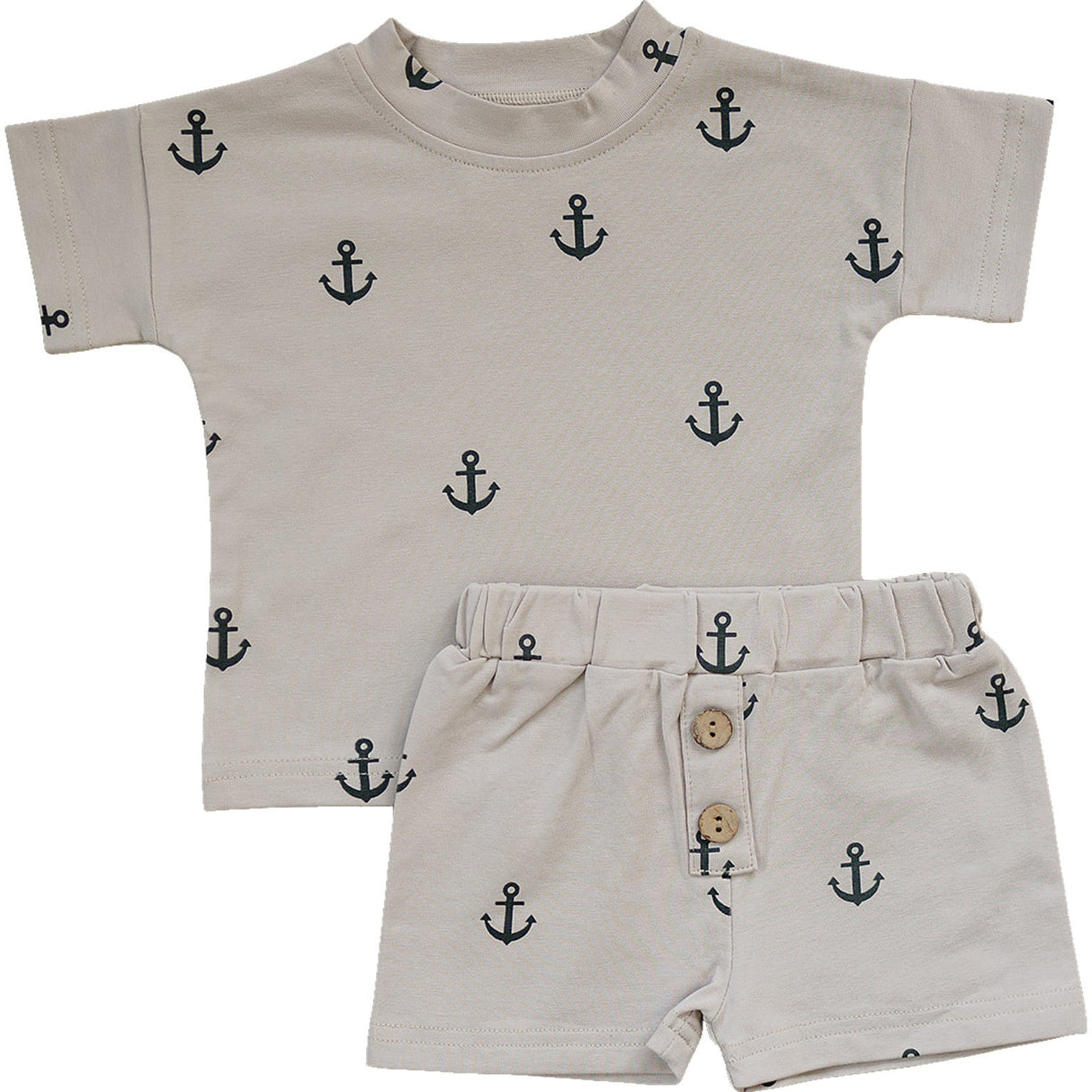 Anchors Button Short Set - HoneyBug