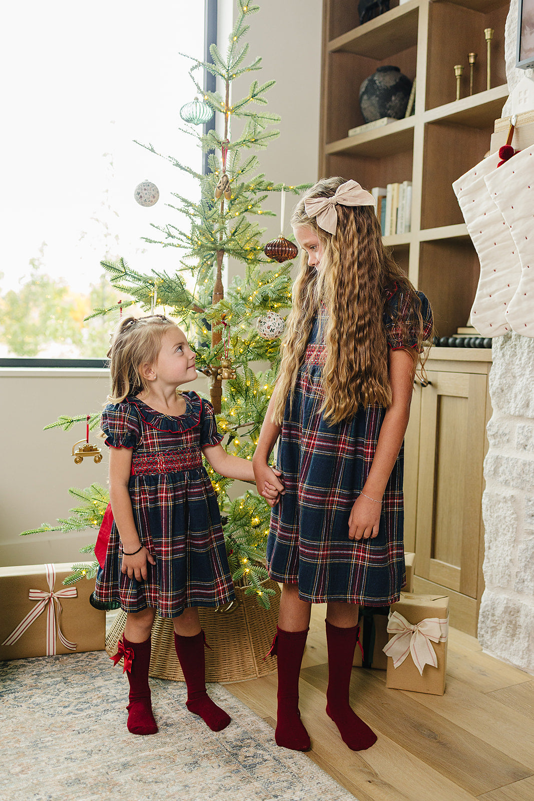 Christmas Plaid Smocked Dress - HoneyBug