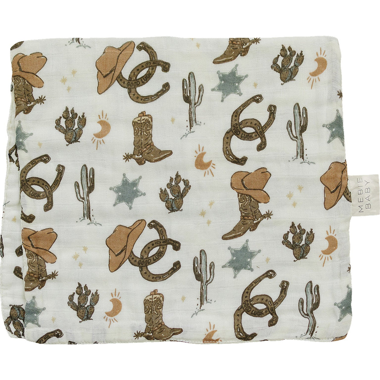 Outlaw Cowboy Muslin Burp Cloth - HoneyBug