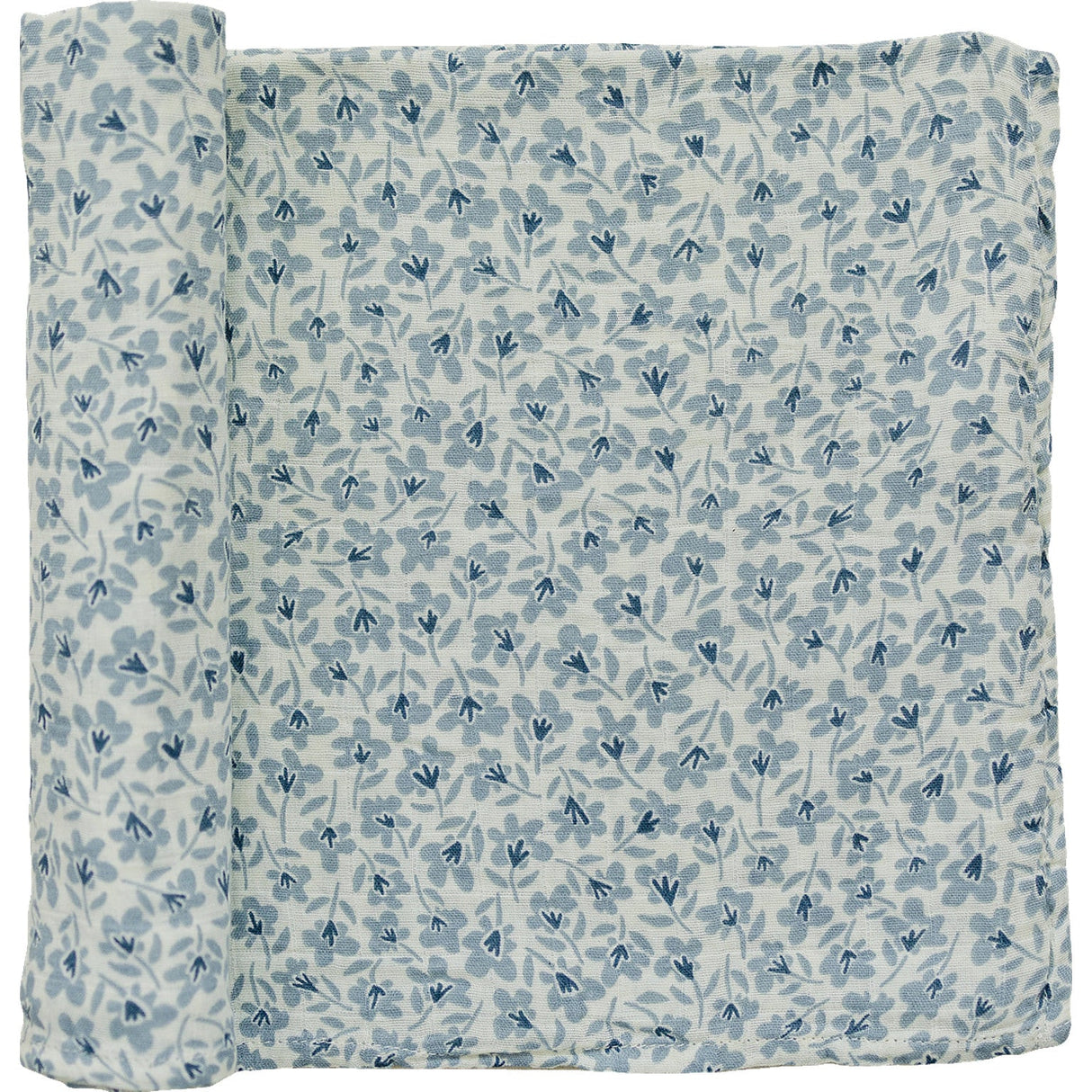 Blue Blossom Muslin Swaddle Blanket - HoneyBug