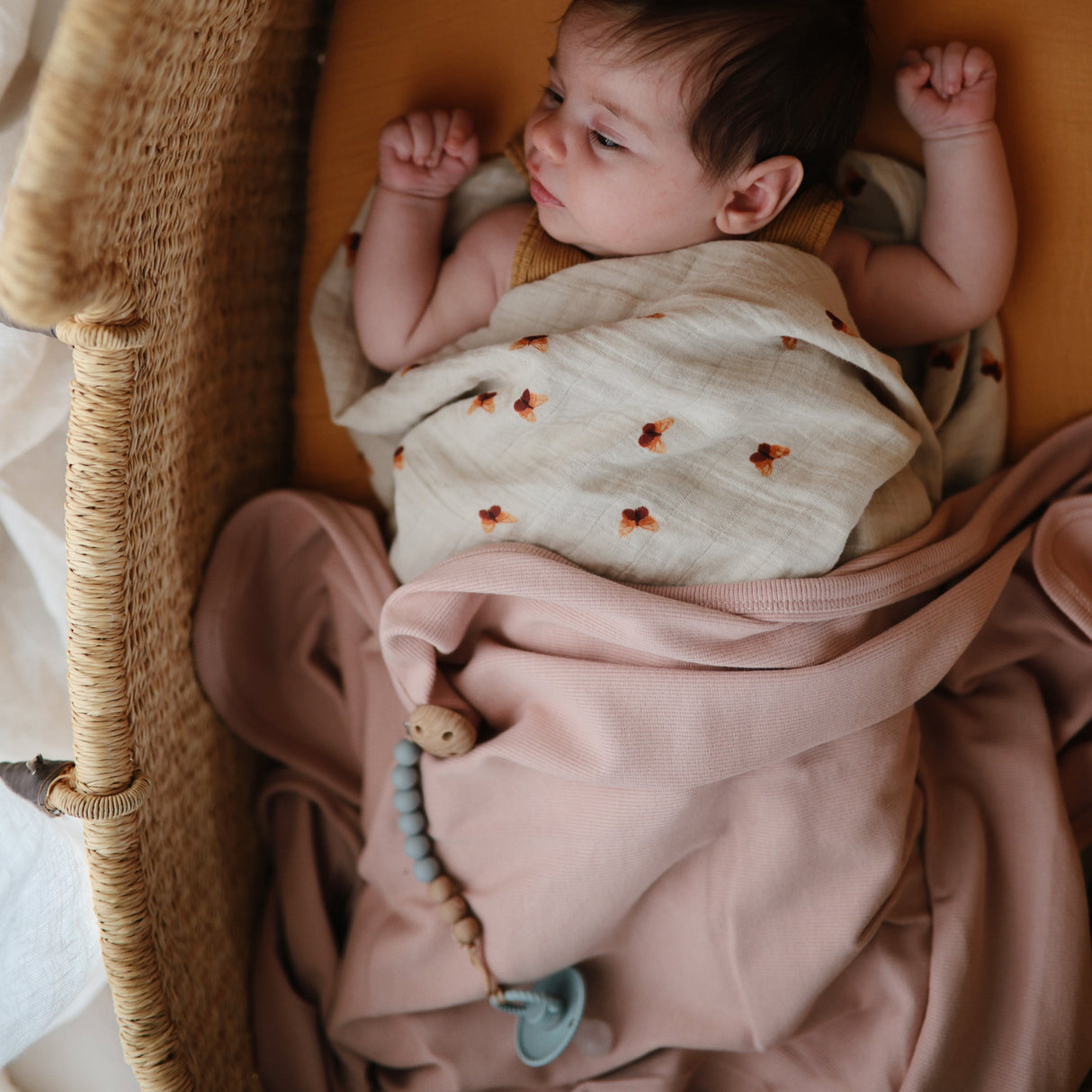 FRIGG Rope Silicone Pacifier 2-Pack - Green Tea/Powder Blue - HoneyBug