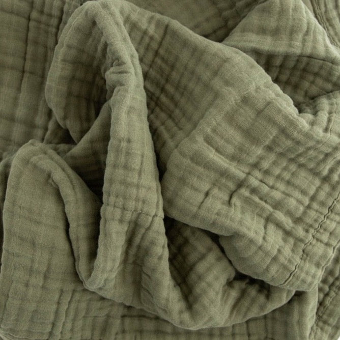 Cotton Muslin Baby Quilt - Fern - HoneyBug