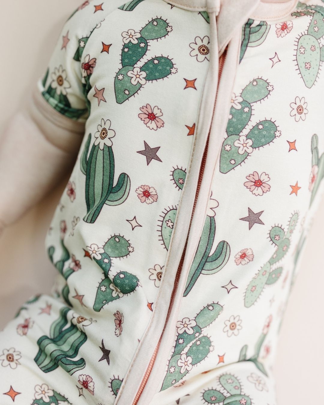Bamboo Shorty Romper | Cactus Flowers - HoneyBug