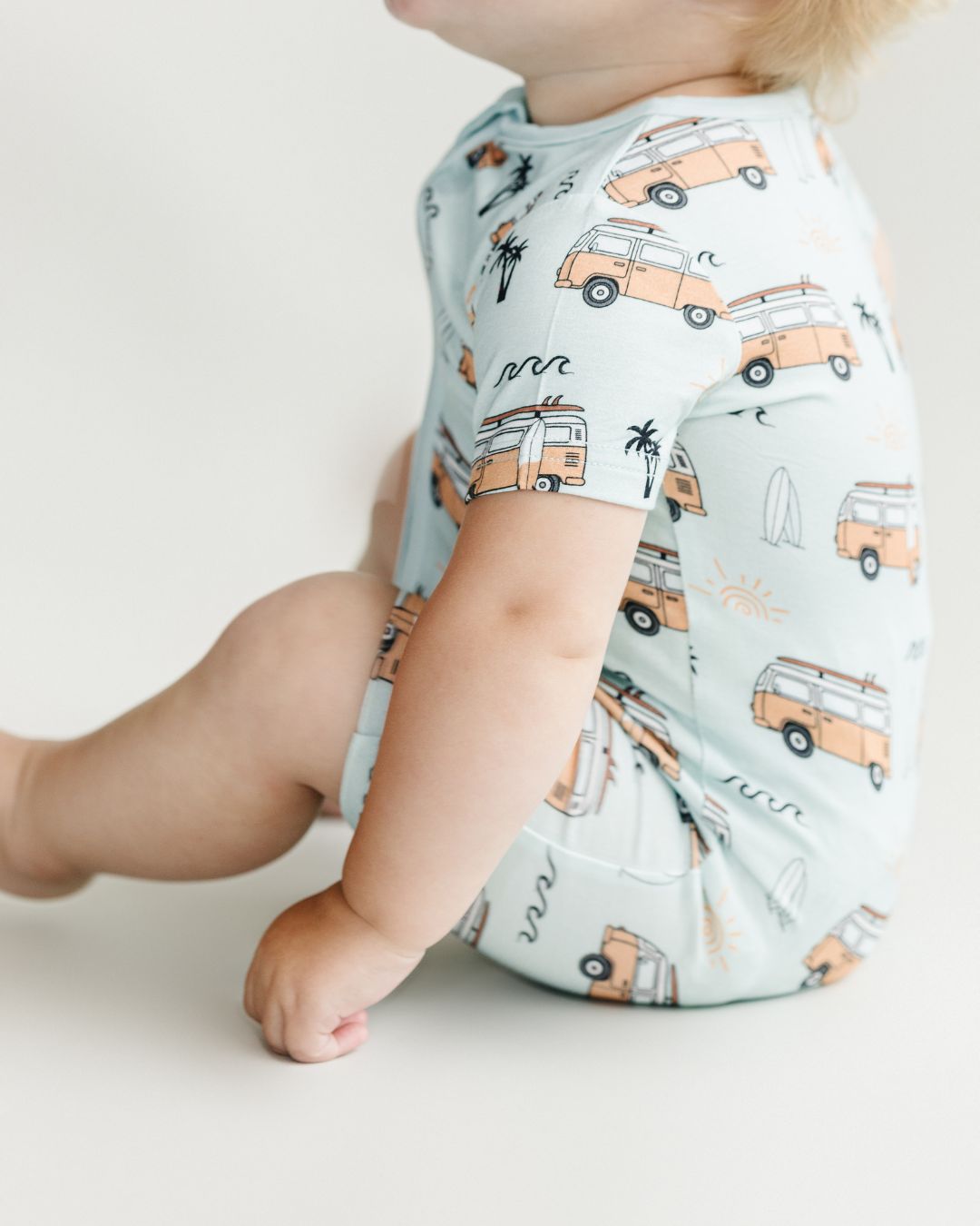 Bamboo Shorty Romper | Retro Beach - HoneyBug