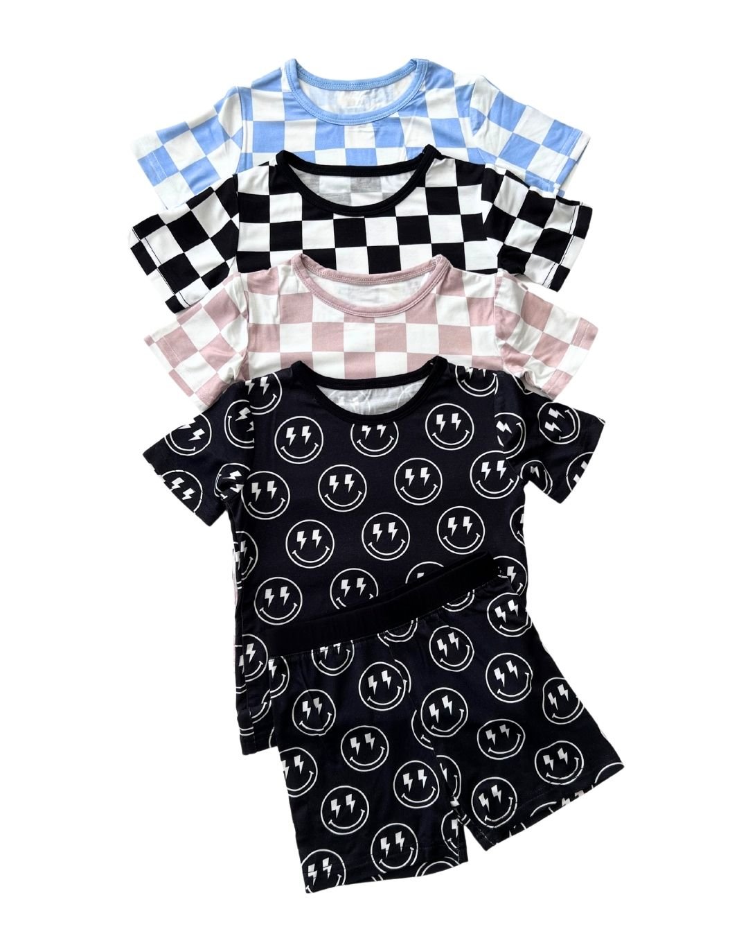 Bamboo Two Piece Shorts Set | Electric Smiley - HoneyBug