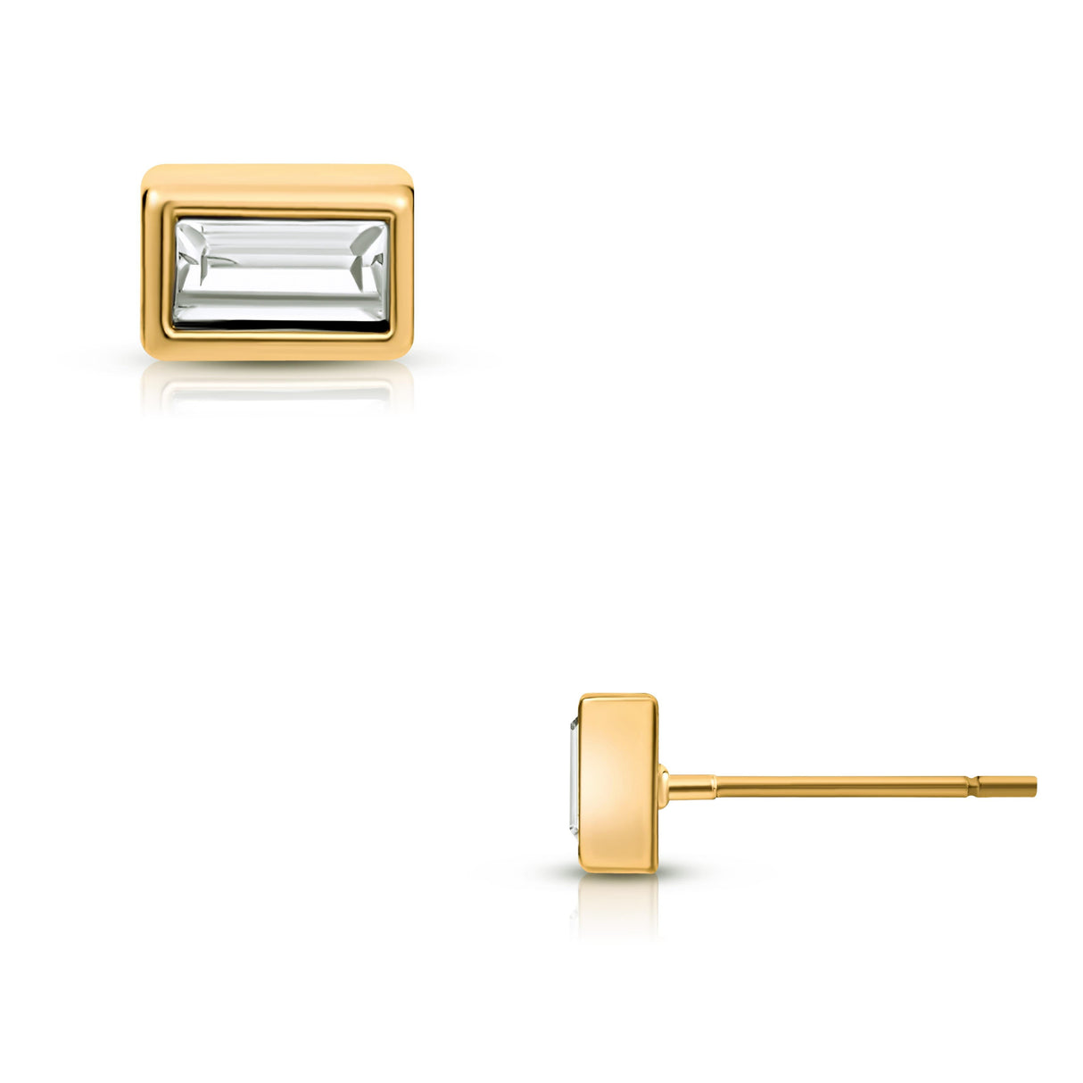 Bardot Baguette Stud Earring - HoneyBug