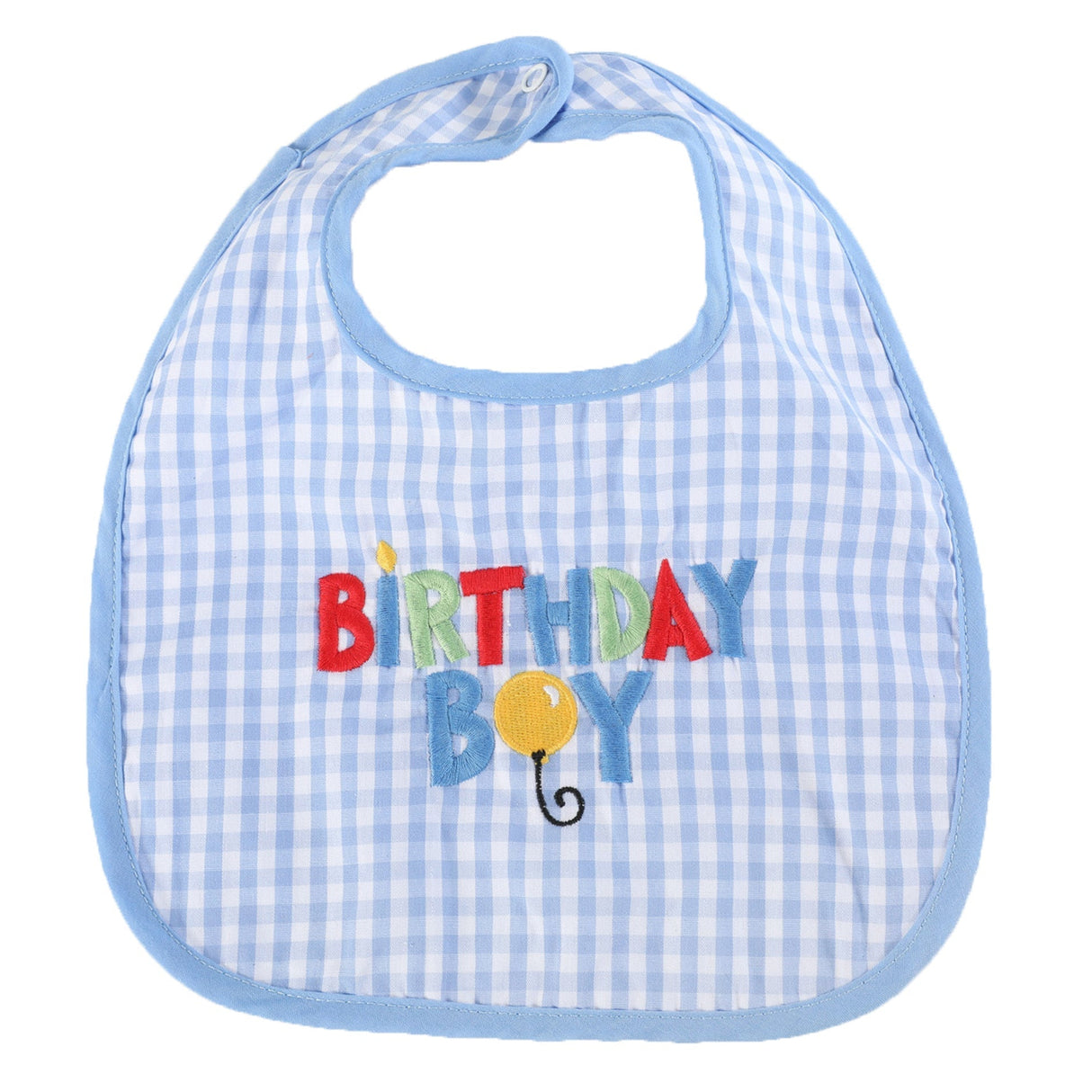 Blue Gingham 'Birthday Boy' Bib