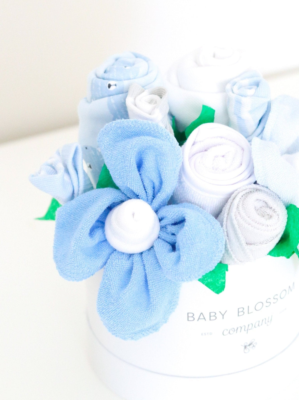 Blue Hatbox Bouquet - Petite - HoneyBug