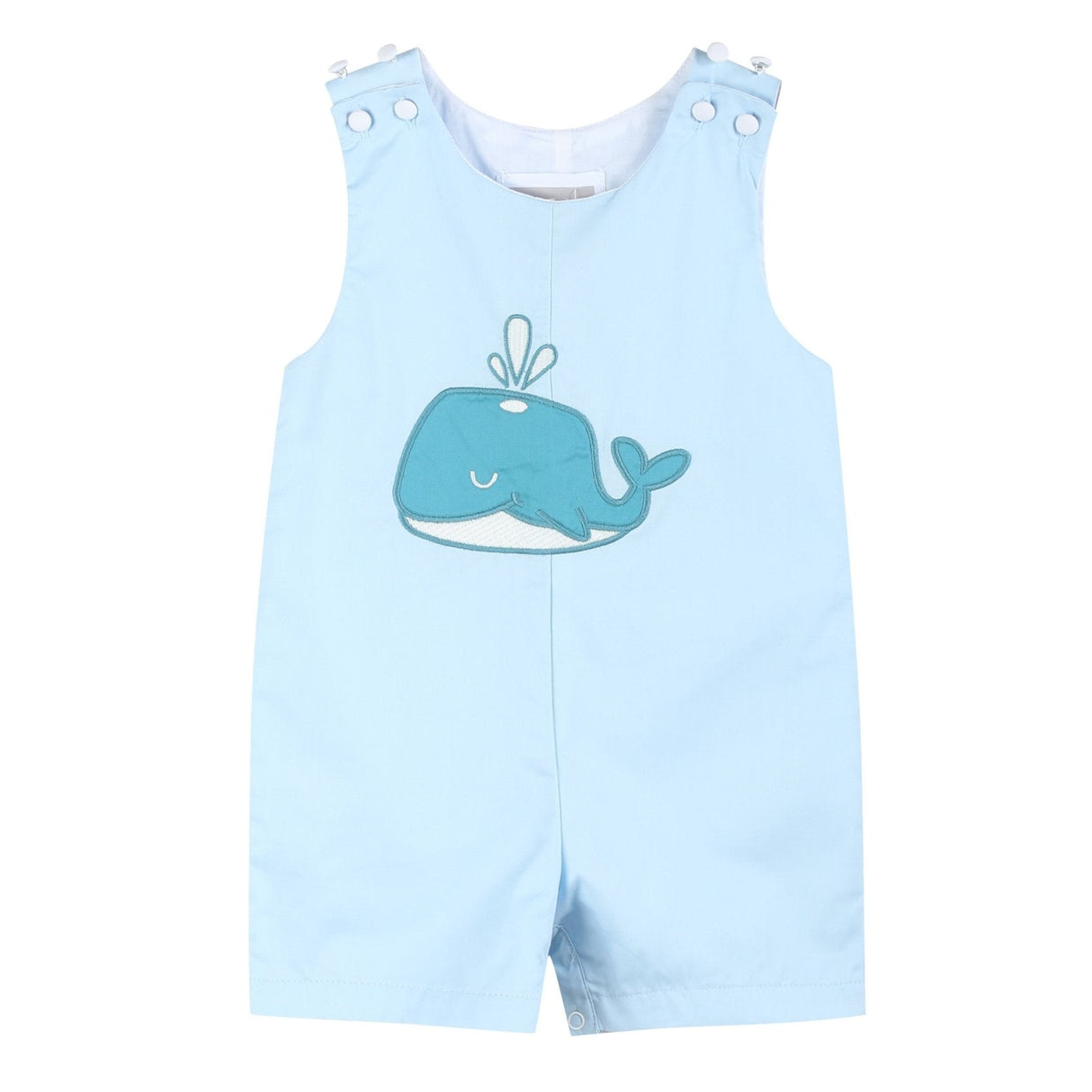 Blue Whale Applique Shortalls