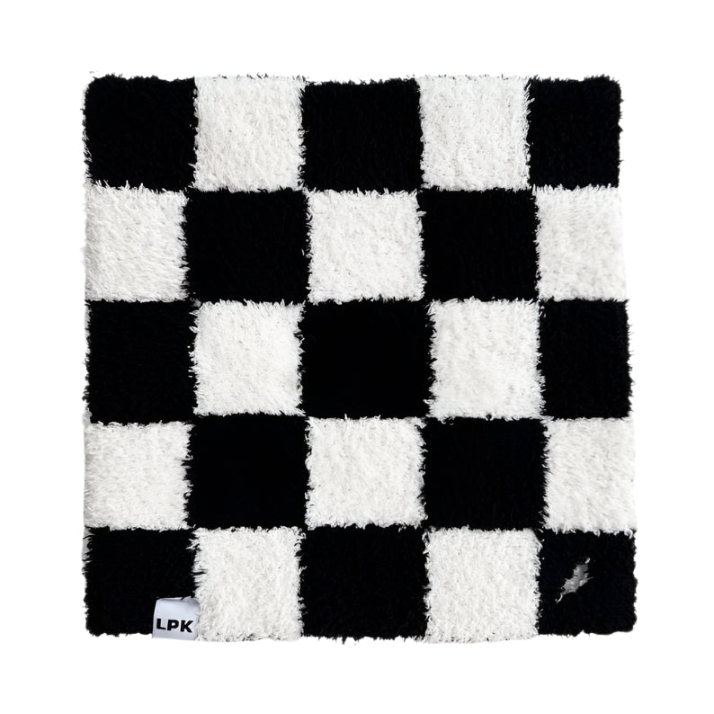 Checkered Plush Lovey | Black - HoneyBug