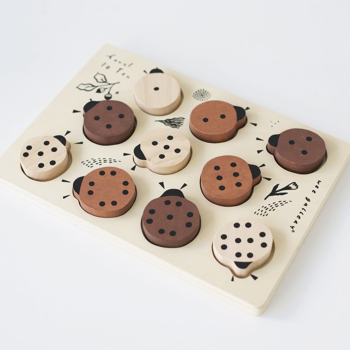 Wooden Tray Puzzle - Count to 10 Ladybugs - HoneyBug