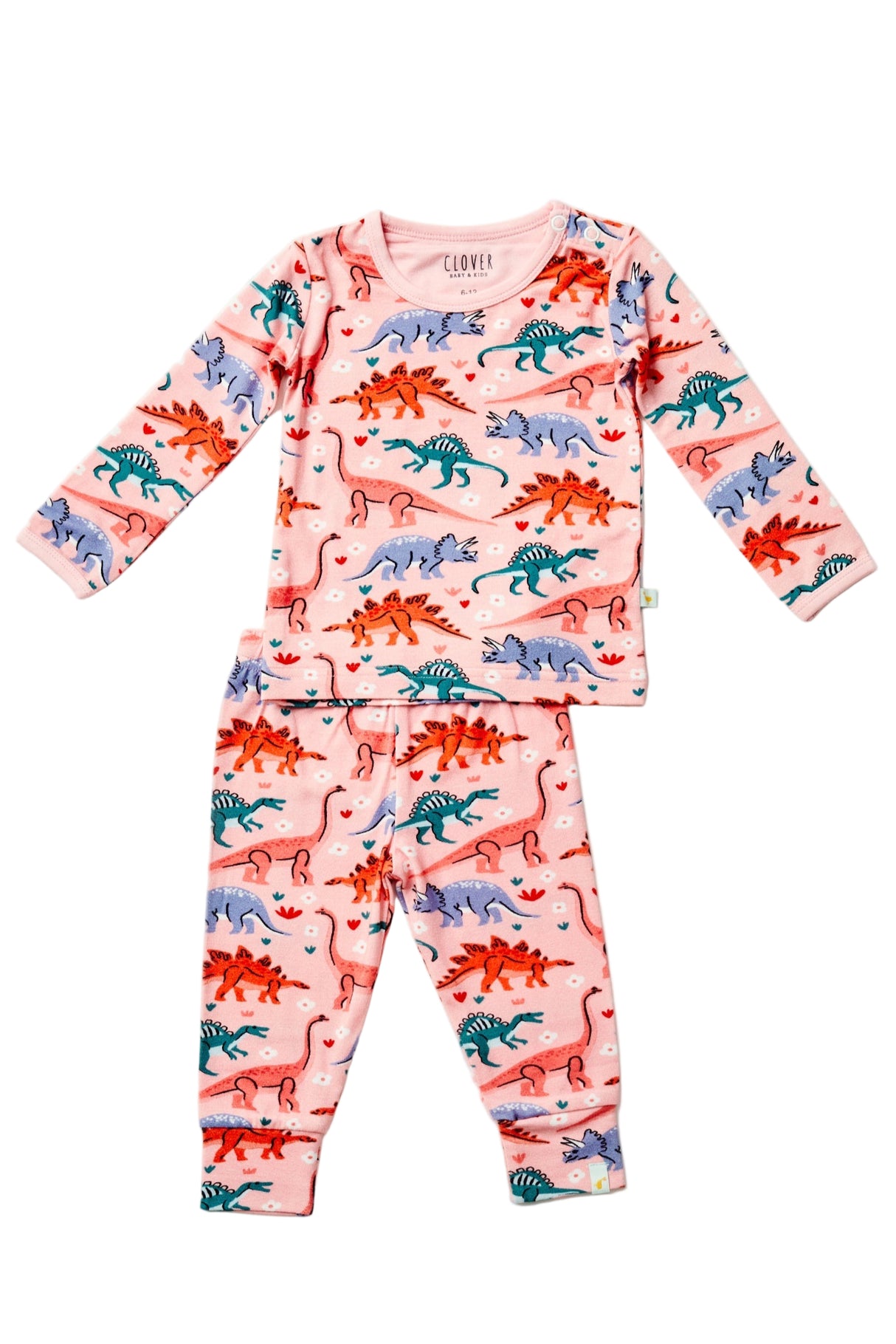Long Sleeve Pajama Set - Dinosaur Garden - HoneyBug
