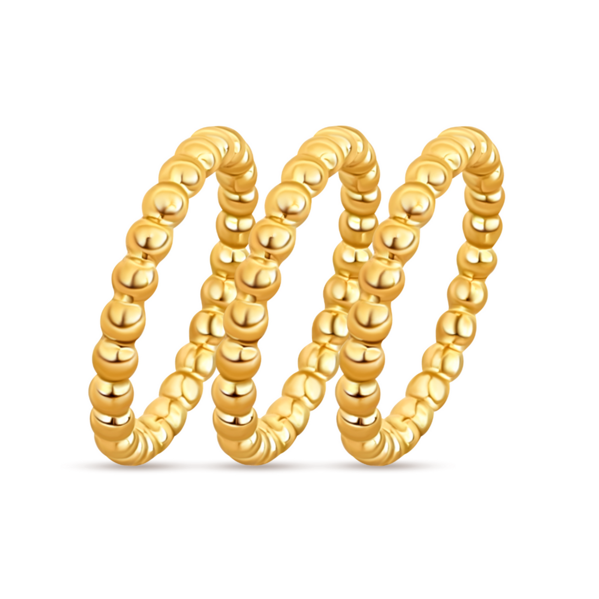 Lucia Beaded Triple Ring Set - HoneyBug