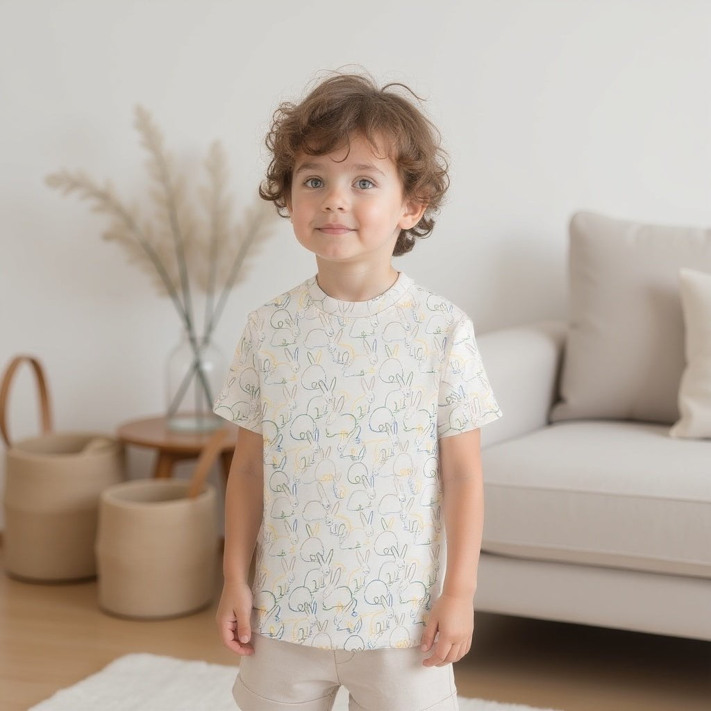 Boxy Toddler Tee | bunnies - HoneyBug