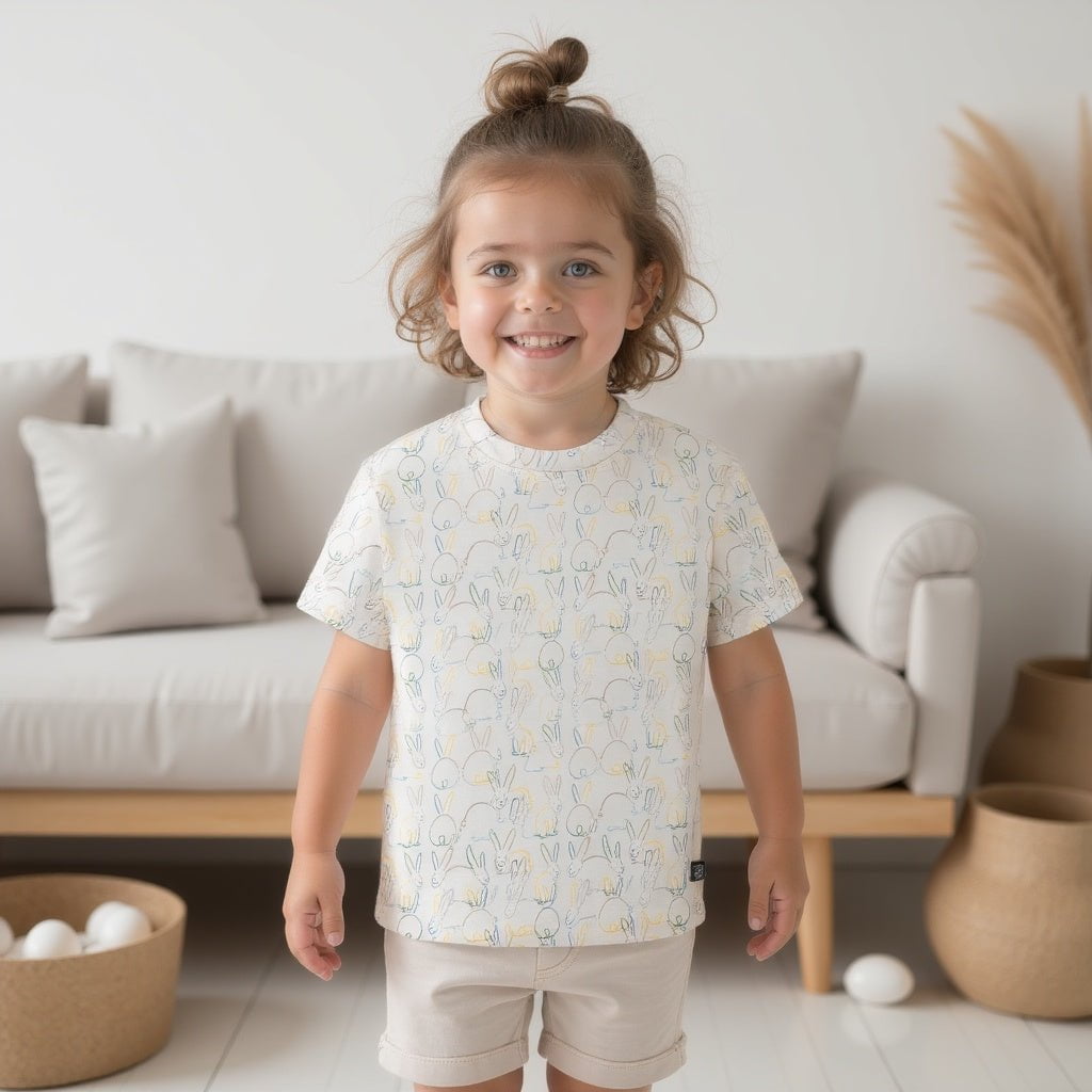 Boxy Toddler Tee | bunnies - HoneyBug