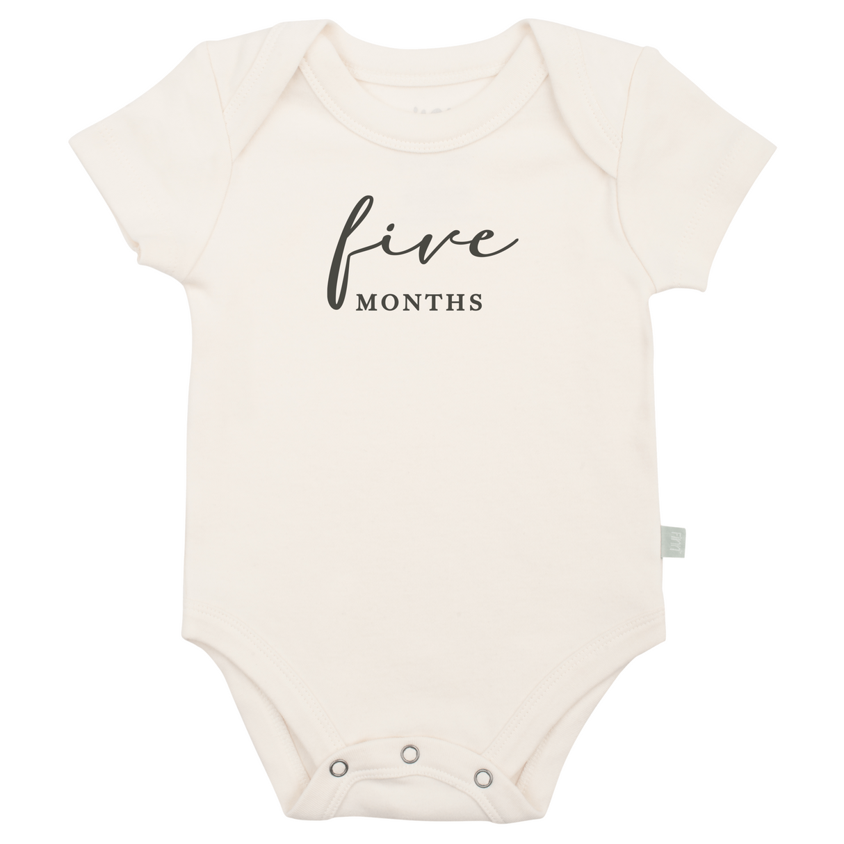 graphic bodysuit | five months milestone charcoal - HoneyBug