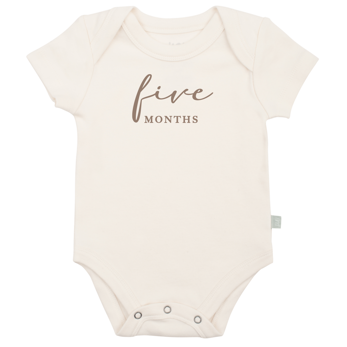 graphic bodysuit | five months milestone taupe - HoneyBug