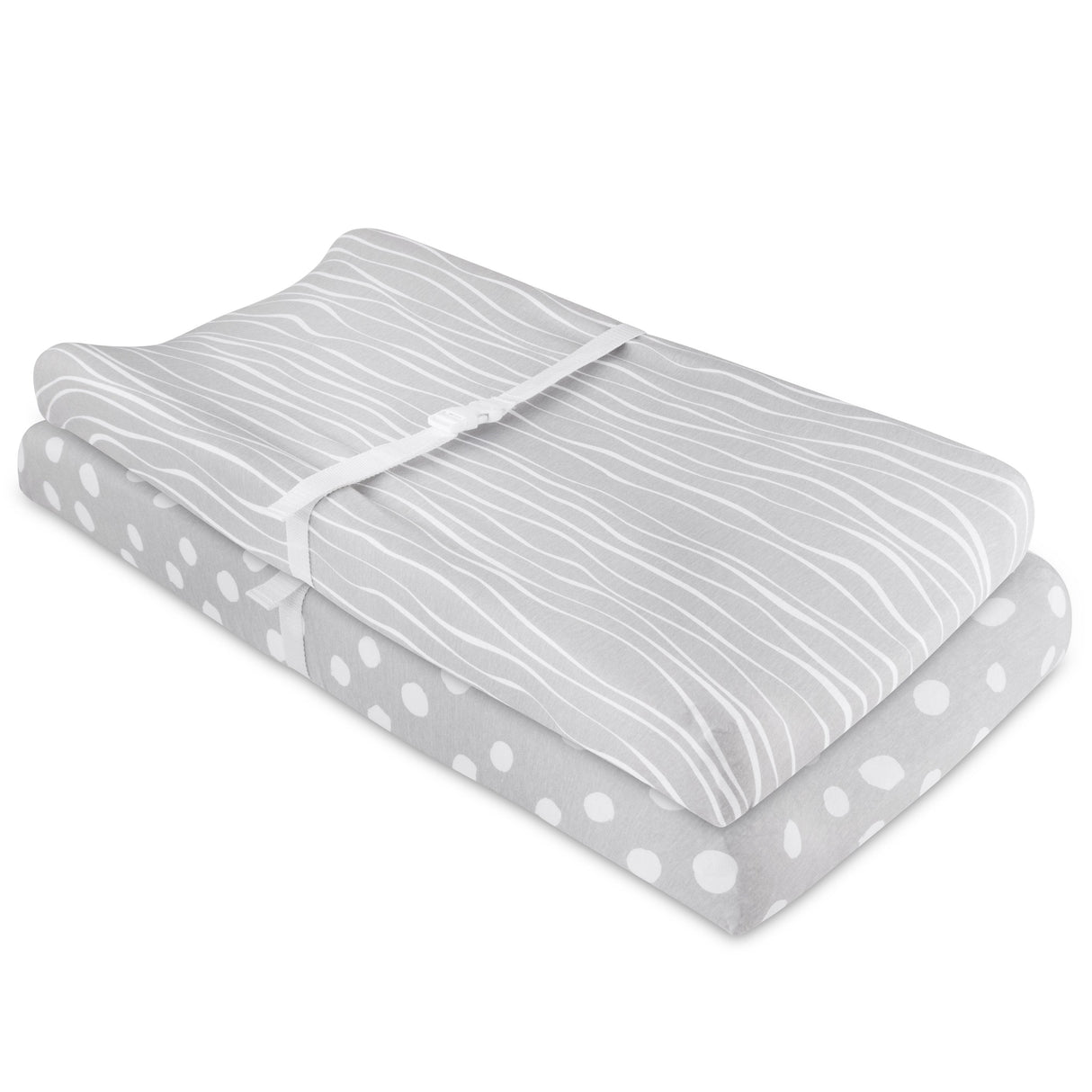 Changing Pad Cover | Cradle Sheet Set - Grey & White Abstract - HoneyBug