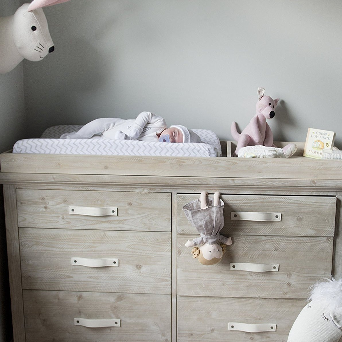 Changing Pad Cover | Cradle Sheet Set - Grey Chevron and Polka Dot - HoneyBug