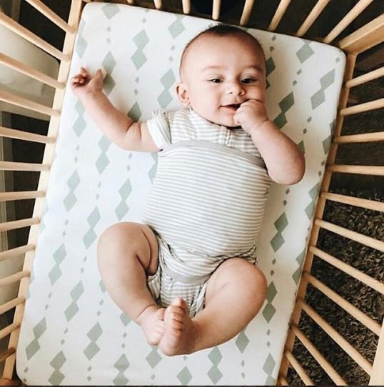 Changing Pad Cover | Cradle Sheet Set - Sage Diamond - HoneyBug