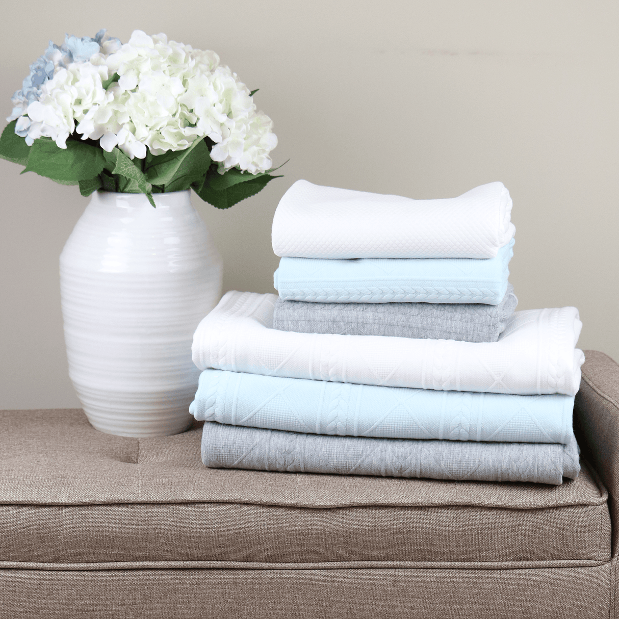 Mommy & Me Knit Blanket Set - Mint - HoneyBug