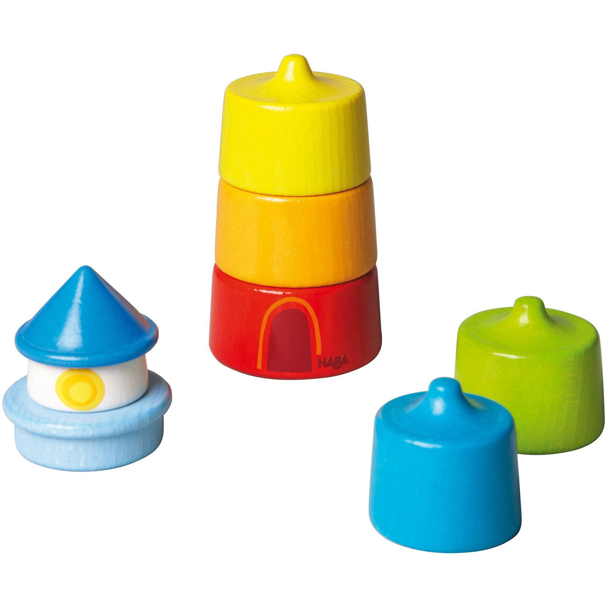 Lighthouse Wooden Rainbow Stacker - HoneyBug