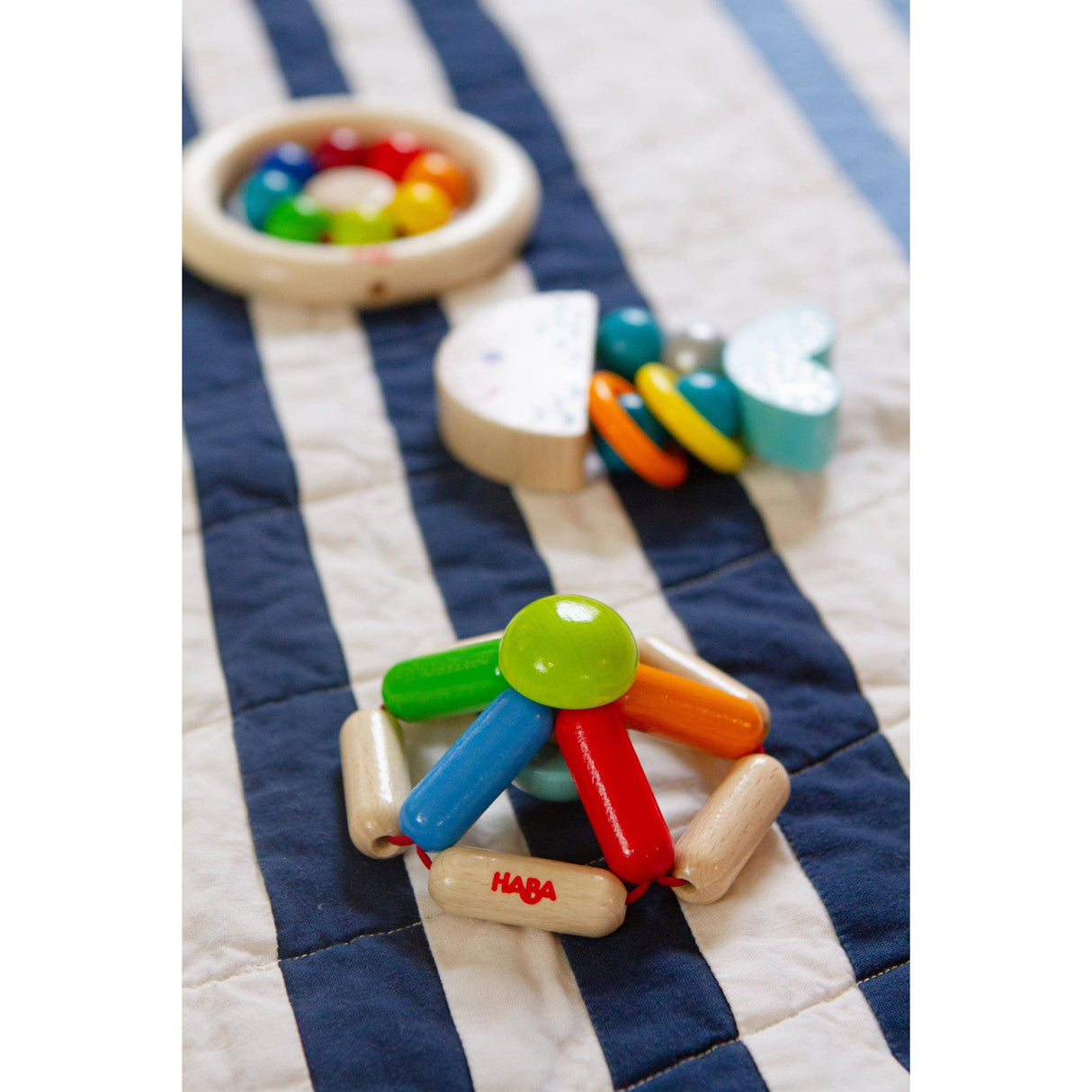 Color Carousel Wooden Baby Rattle - HoneyBug