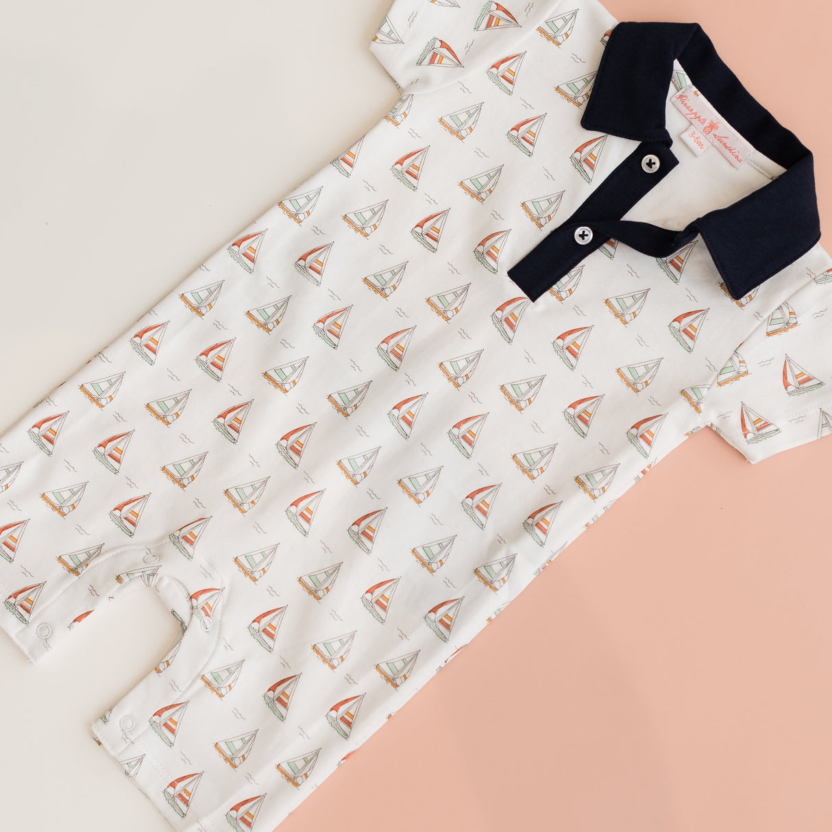 Sailboat Romper with Collar - HoneyBug