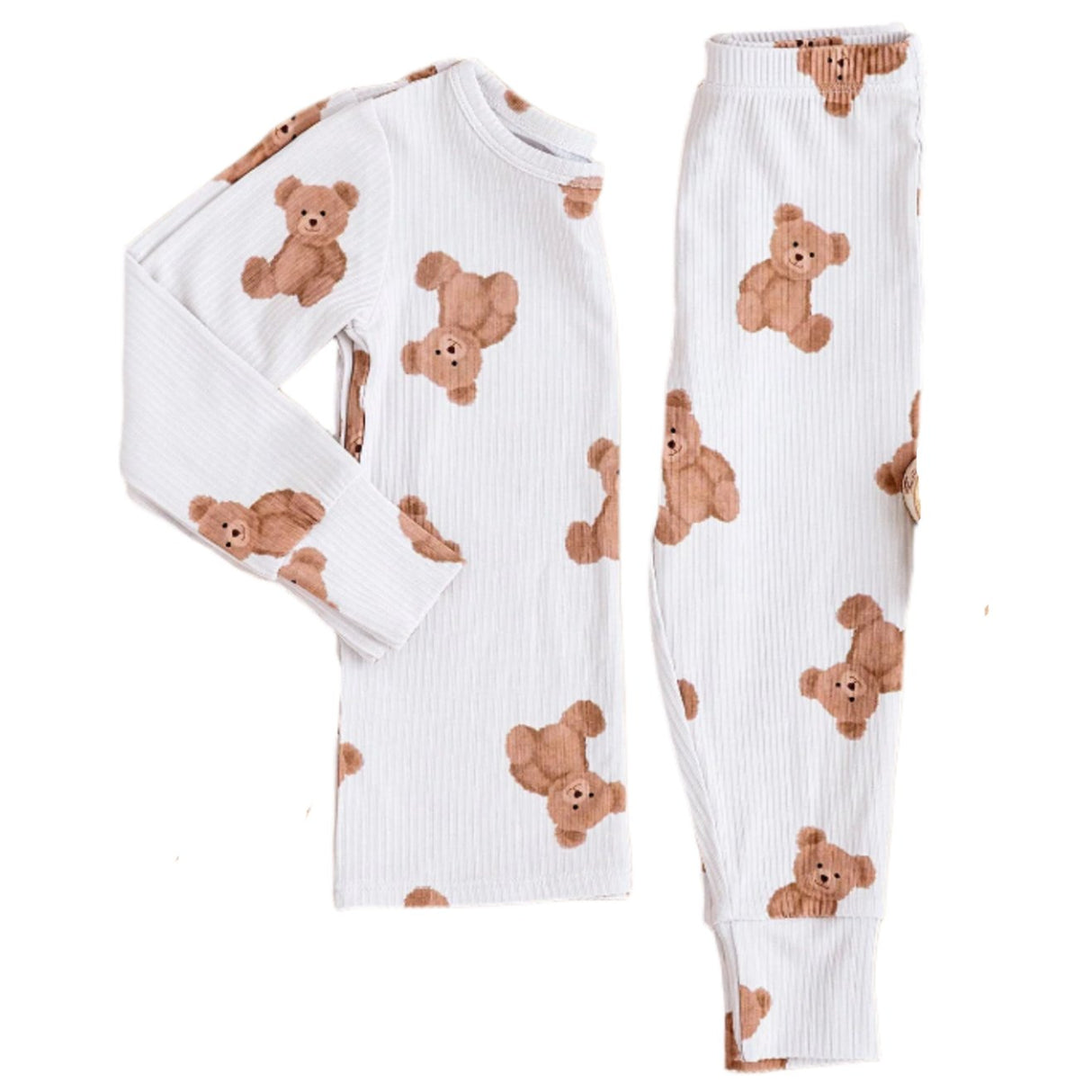 Ribbed Bear Two-Piece Long Set - HoneyBug