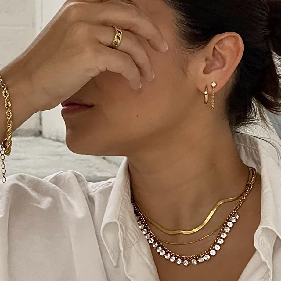 Sloane Chain Stud Earring - HoneyBug