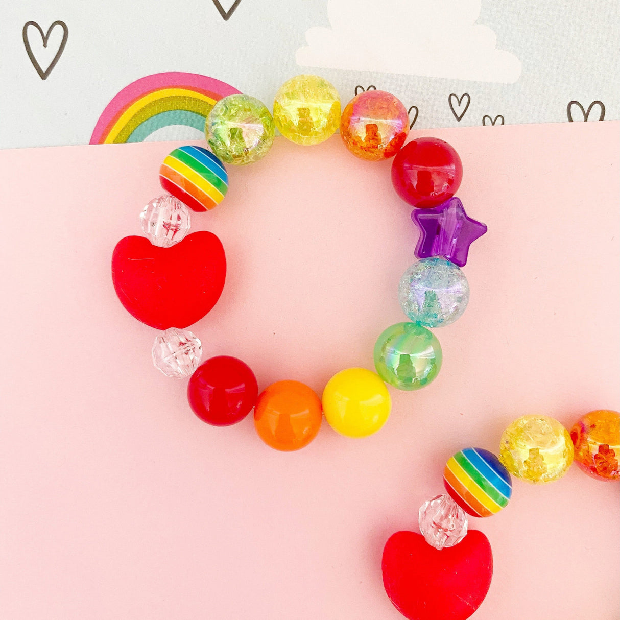Rainbow Heart Bracelet - HoneyBug