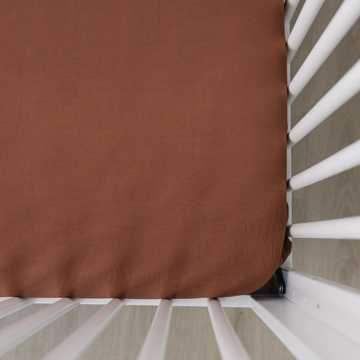Rust Bamboo Stretch Crib Sheet - HoneyBug