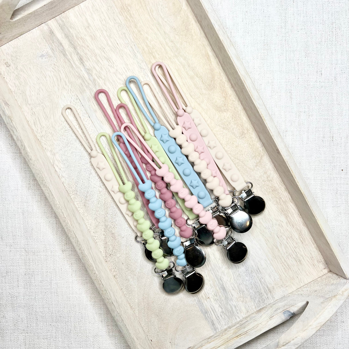 Twinkle Twinkle Pacifier & Teether Clip