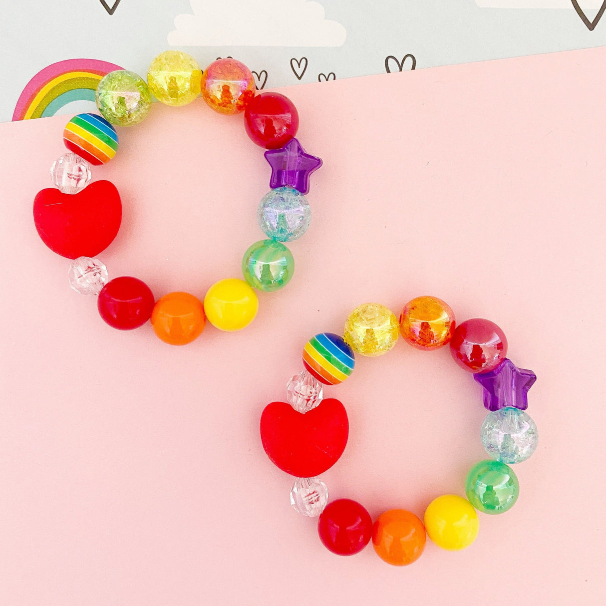 Rainbow Heart Bracelet - HoneyBug