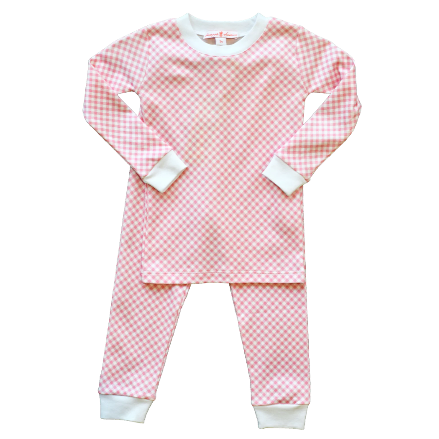 Pink Gingham Pajama Set