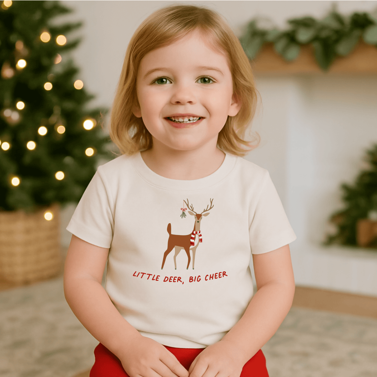 graphic tee | little deer big cheer - HoneyBug