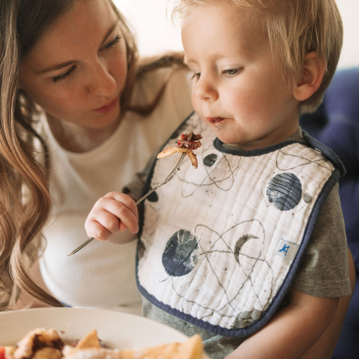 Cotton Muslin Classic Bib 3 Pack - Planetary - HoneyBug