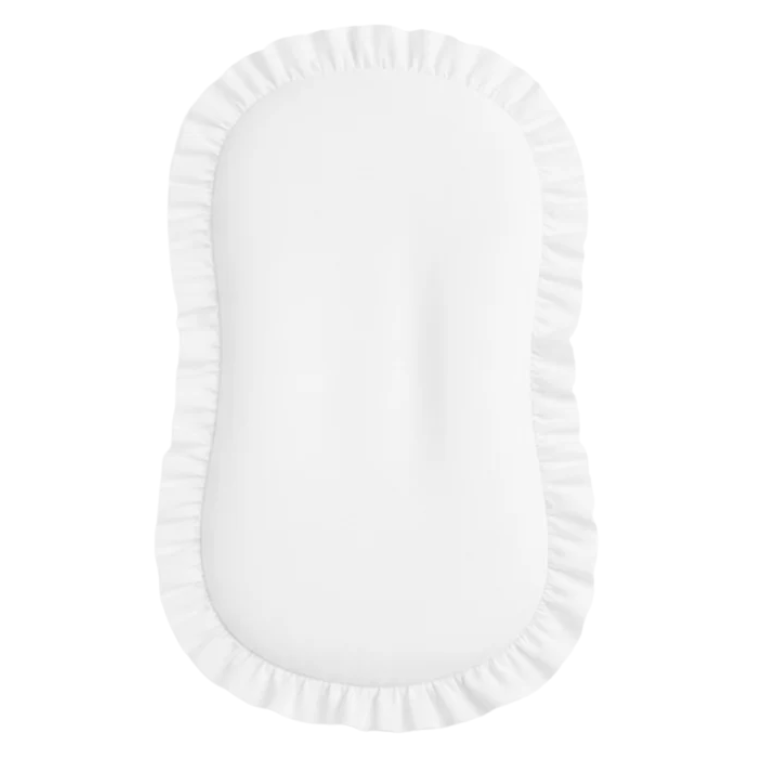 White Ruffle Baby Lounger Cover