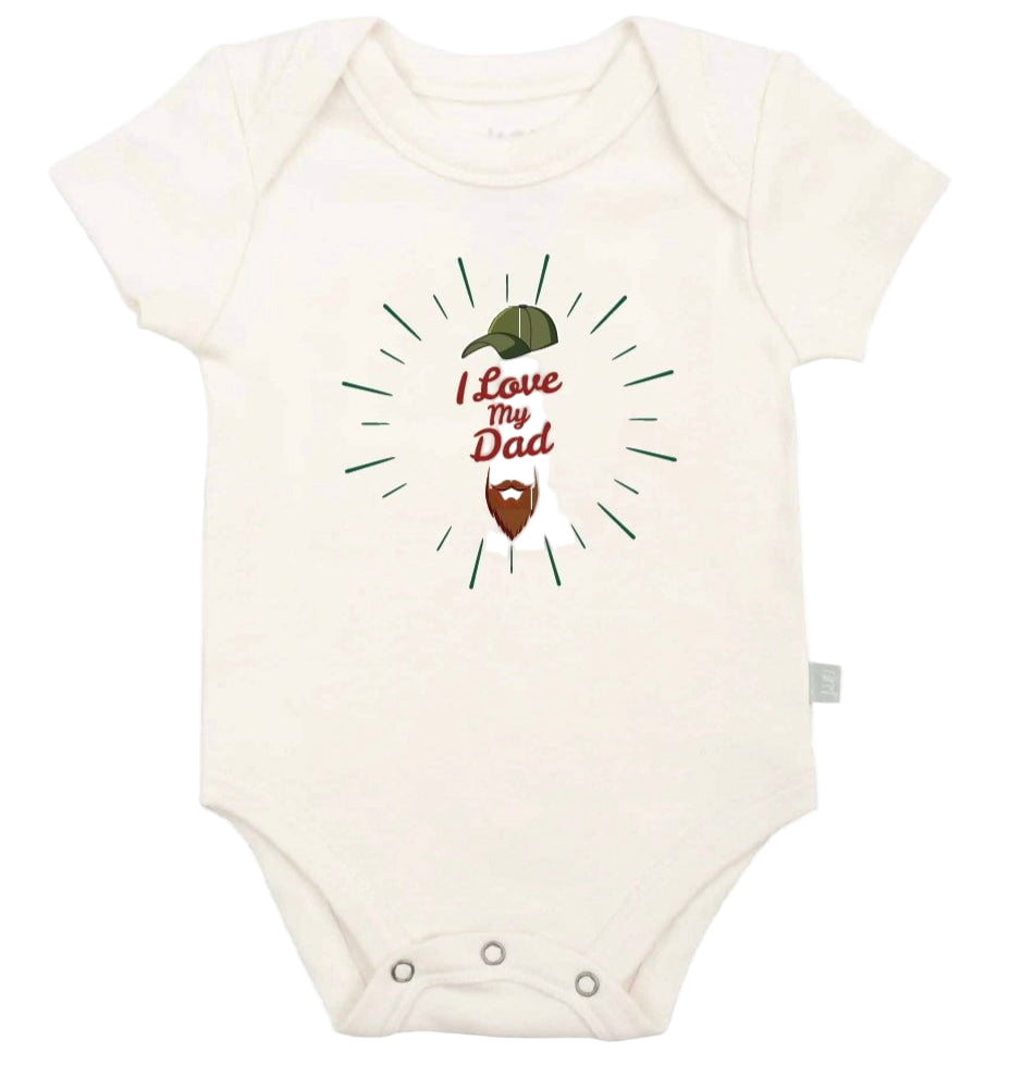 graphic bodysuit | love dad beard - HoneyBug