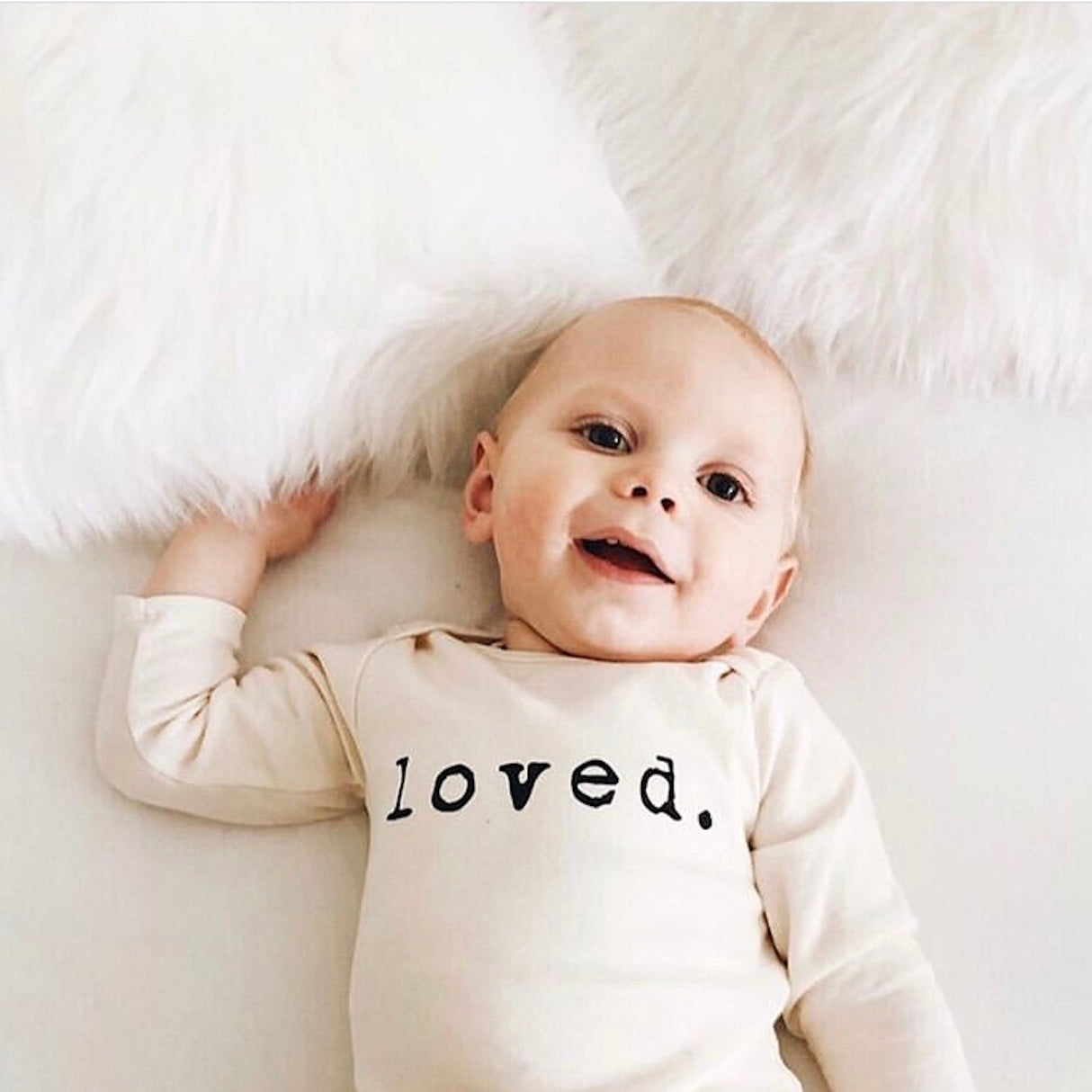 Loved. Organic Cotton Baby Bodysuit Long Sleeve - HoneyBug